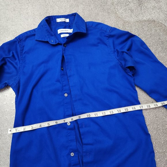 Calvin Klein Royal Blue Sateen Shirt BOYS - Picture 4 of 10
